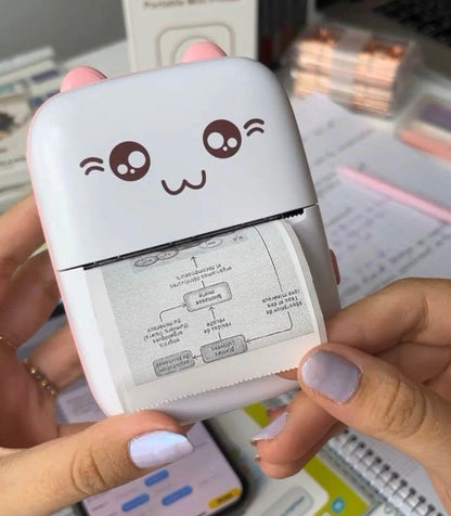 Portable Pocket Printer Pink White Bluetooth Fast Charging 5.0