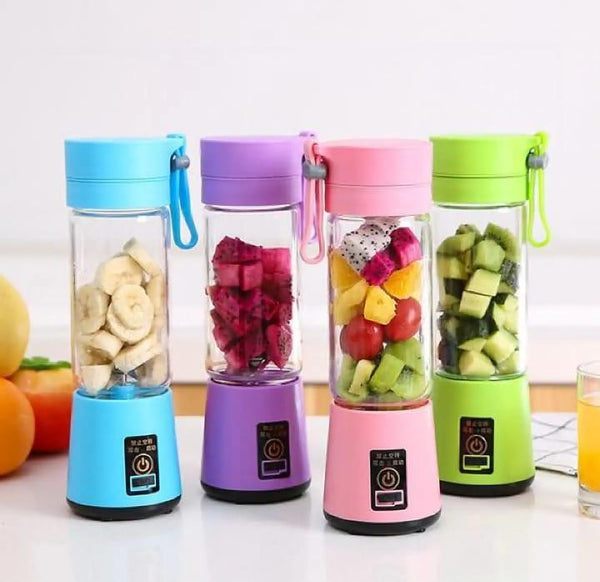 Portable 6-Blade Electric Juice Blender for Home & Travel