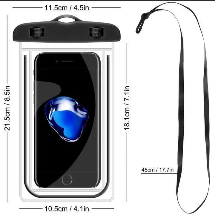 Waterproof Phone Pouch Transparent Silicone Yellow Strap