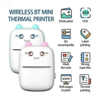 Portable Pocket Printer Pink White Bluetooth Fast Charging 5.0