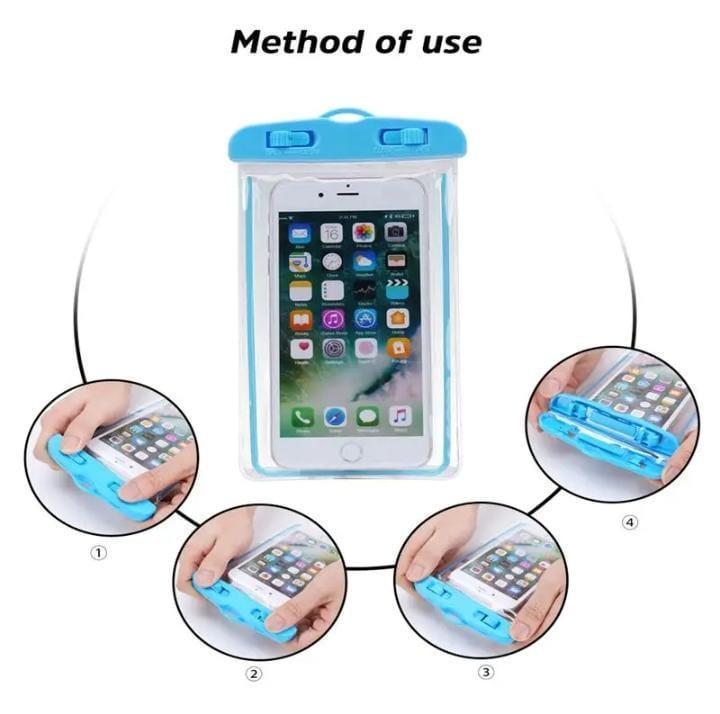 Waterproof Phone Pouch Transparent Silicone Yellow Strap